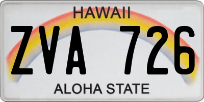 HI license plate ZVA726