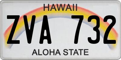 HI license plate ZVA732