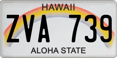 HI license plate ZVA739