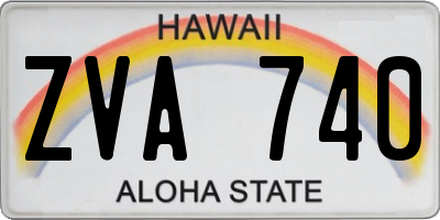 HI license plate ZVA740