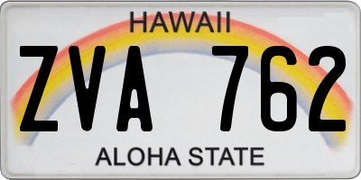 HI license plate ZVA762