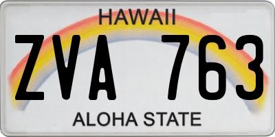 HI license plate ZVA763