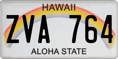 HI license plate ZVA764