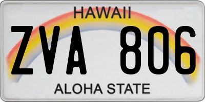 HI license plate ZVA806