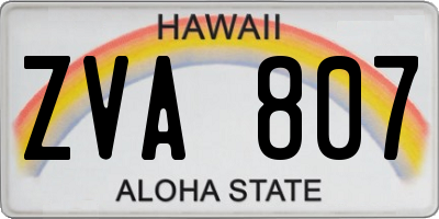 HI license plate ZVA807