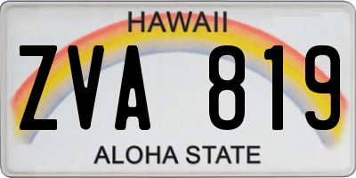 HI license plate ZVA819