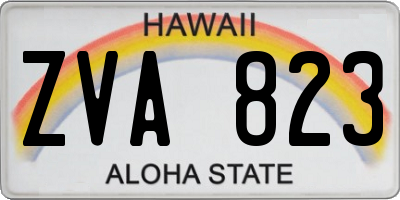 HI license plate ZVA823