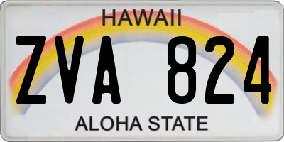 HI license plate ZVA824