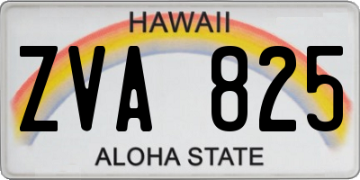 HI license plate ZVA825