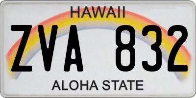 HI license plate ZVA832