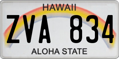 HI license plate ZVA834