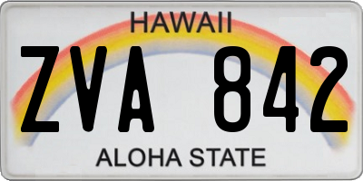 HI license plate ZVA842
