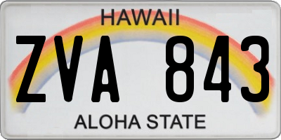 HI license plate ZVA843
