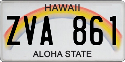 HI license plate ZVA861