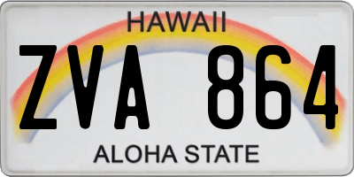 HI license plate ZVA864