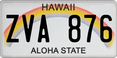 HI license plate ZVA876