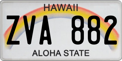 HI license plate ZVA882