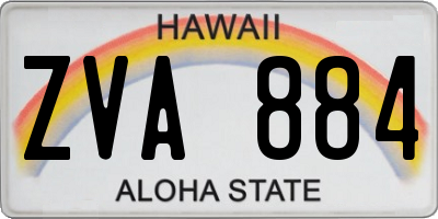 HI license plate ZVA884