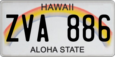 HI license plate ZVA886