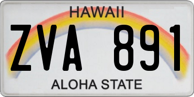 HI license plate ZVA891