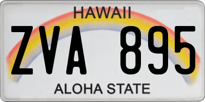 HI license plate ZVA895