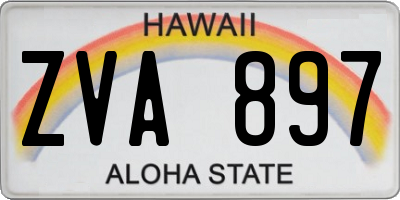 HI license plate ZVA897