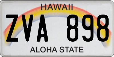 HI license plate ZVA898