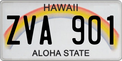HI license plate ZVA901