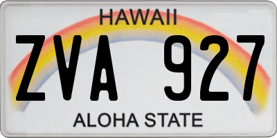 HI license plate ZVA927