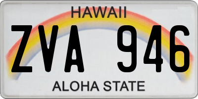 HI license plate ZVA946