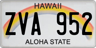 HI license plate ZVA952