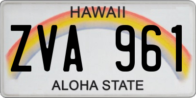 HI license plate ZVA961