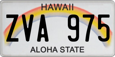 HI license plate ZVA975