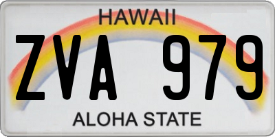 HI license plate ZVA979