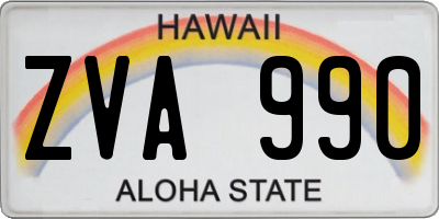 HI license plate ZVA990