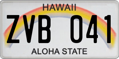 HI license plate ZVB041
