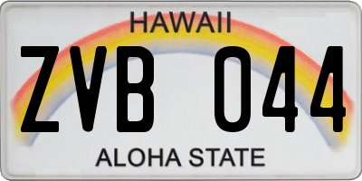 HI license plate ZVB044