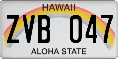 HI license plate ZVB047