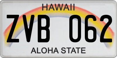HI license plate ZVB062