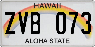 HI license plate ZVB073