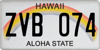 HI license plate ZVB074