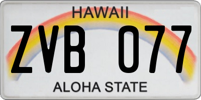 HI license plate ZVB077