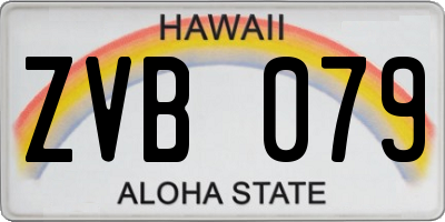 HI license plate ZVB079