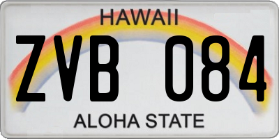 HI license plate ZVB084