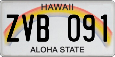 HI license plate ZVB091