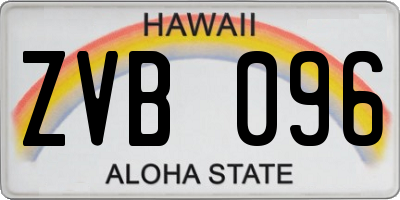 HI license plate ZVB096