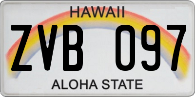 HI license plate ZVB097