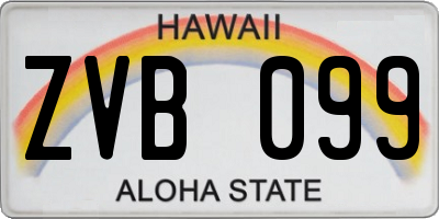 HI license plate ZVB099