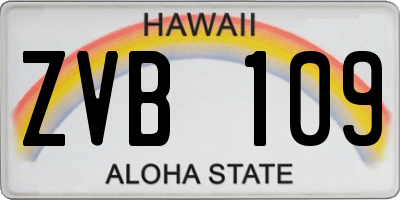 HI license plate ZVB109