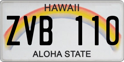 HI license plate ZVB110